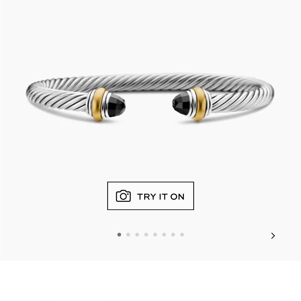 David Yurman Silver and Gold Bracelet with Black Accents